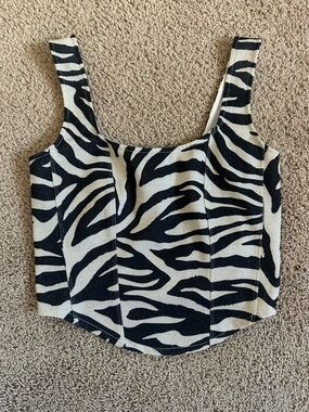 H&M Divided Glitter Zebra-Print Crop Top.